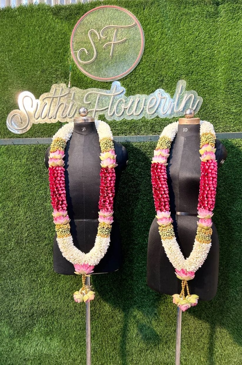 Majestic Rose, Jasmine & Lotus Wedding Garlands (Varmala Set)